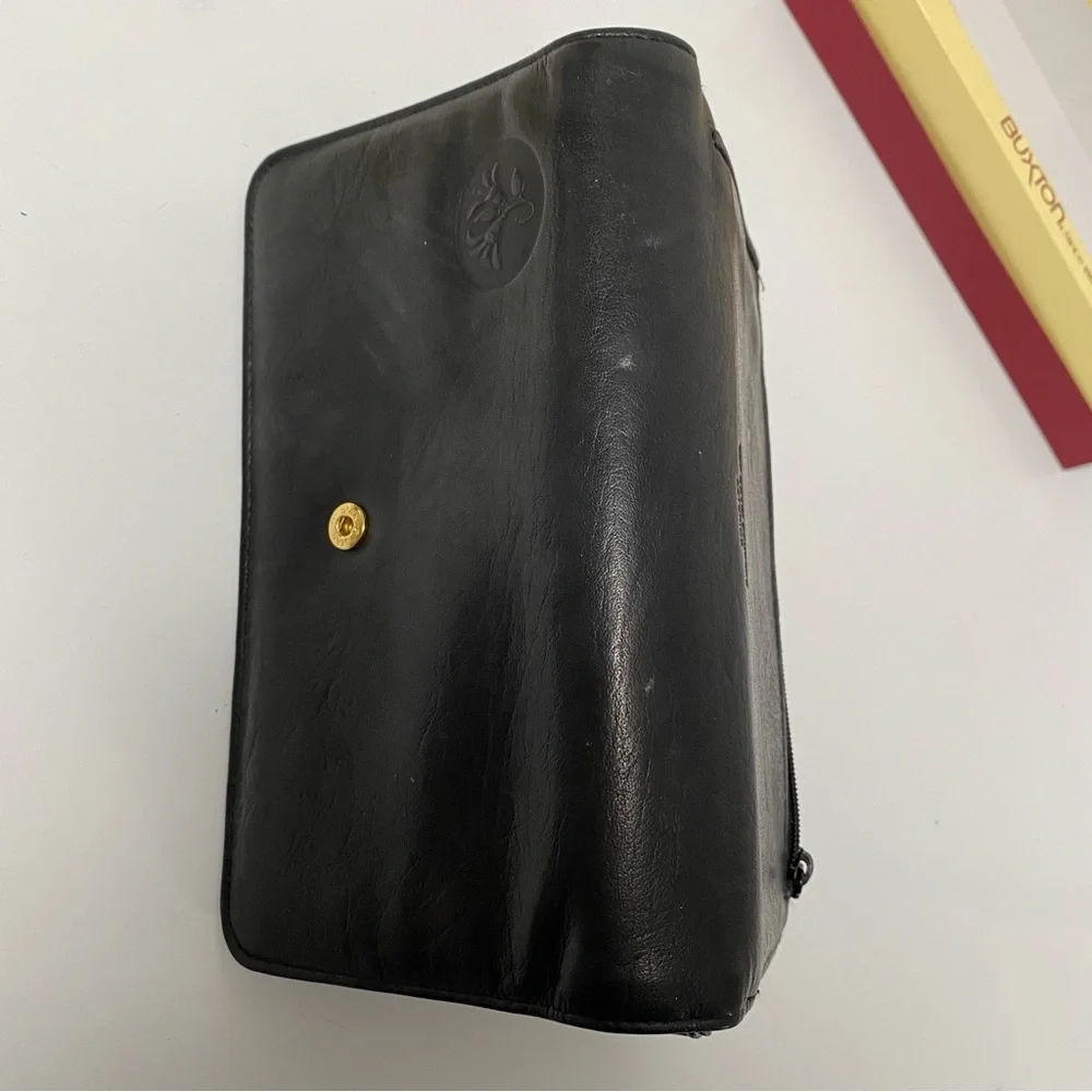Buxton Black Leather Wallet Model 39 Ensemble Clutch
